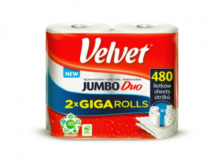 rczniki papierowe w roli Velvet JUMBO DUO 2-warstwowe, 240 listkw, 2 rol/op. 