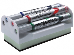 marker do tablic suchocieralnych whiteboard Pentel Maxiflo MWL5S - 4N, okrga kocwka, 4 szt./kpl. z gbk