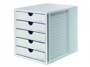 pojemnik na dokumenty, czasopisma / sorter biurkowy HAN Systembox A4 z 5 szufladami