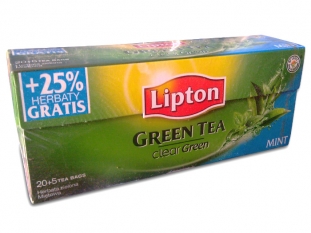 herbata zielona Lipton Clear Green Tea Mint 20 torebek