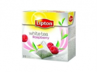 herbata biaa Lipton White Tea Raspberry stokowa, piramidki, 20 torebek