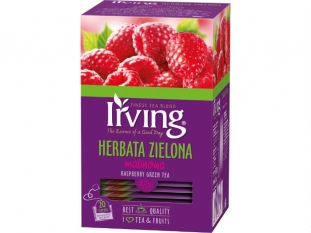 herbata zielona Irving smak: malina, kopertowana, 20 kopert