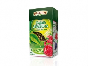 herbata zielona Big-Active smak: z owocem malina, liciasta sypana 100g