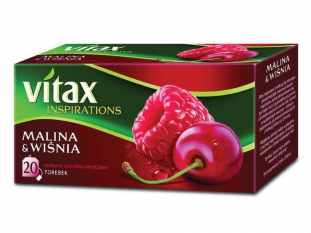 herbata owocowa Vitax Inspirations malina wiśnia, 20 torebek