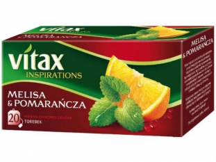 herbata owocowa Vitax Inspirations melisa pomaracza, 20 torebek
