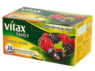 herbata owocowo - zioowa Vitax Family owoce lene, 24 torebki