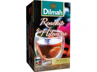 herbata owocowa, napar Dilmah Rosehip & Hibiscus, kopertowana, 25 kopert