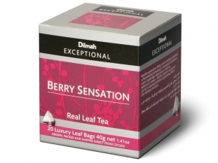 herbata czarna Dilmah Berry Sensation Exceptional, stokowa, piramidki, 20 torebek