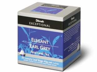 herbata czarna Dilmah Elegant Earl Grey Exceptional, stokowa, piramidki, 20 torebek