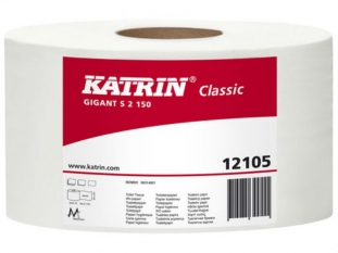 papier toaletowy Katrin 12105 makulaturowy r.180 mm 2 - warstwowy, biao 90%