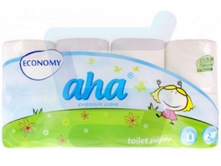 papier toaletowy AHA Premium Care Economy biay, 64 szt/worek