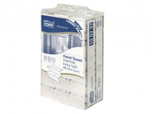 ręczniki papierowe składane ZZ TORK Premium Hand Towel Interfold Extra Soft H2 100297, białe z nadrukiem, 21x100 szt./op.