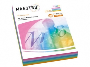 papier do drukarek i kopiarek kolorowy A4 80g Mondi Business Paper Maestro Color, kolory trendy, 5x50 ark./op.