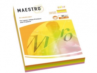 papier do drukarek i kopiarek kolorowy A4 80g Mondi Business Paper Maestro Color, neonowy mix, kserograficzny, 4x50 ark./op.