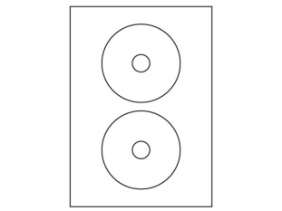 etykiety na płyty CD / DVD samoprzylepne uniwersalne białe Igepa śr.117 mm, ark. A4 1x2, 80 ark./op. 