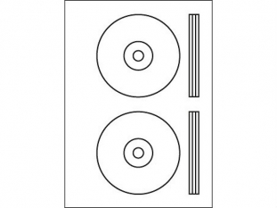 etykiety na płyty CD / DVD samoprzylepne białe Argo Uni śr. 117 mm, ark. A4 1x2, 50 ark./op.