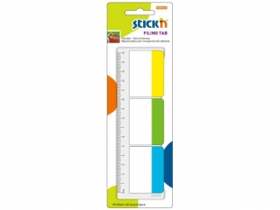 zakadki indeksujce samoprzylepne Stick'n do segregowania, z linijk 12 cm, 37x50 mm, 3 kolory neonowe (pene), 3x10 szt.