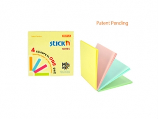 karteczki samoprzylepne Stick'n 76x76 mm, Magic Pad, 4 kolory pastelowe 100 kartek
