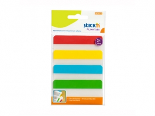 zakładki indeksujące samoprzylepne Stick'n 38x76 mm, przezroczyste, 4 kolory, 4x6 szt.