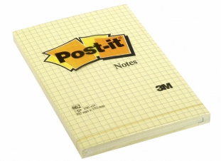 karteczki samoprzylepne 3M Post-it 662 102x152 mm, te w kratk 100 kartek
