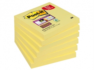 karteczki samoprzylepne 3M Post-it 654-P6SSCY-EU 76x76 mm, Super Sticky 6x90 kartek, żółte