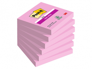 karteczki samoprzylepne 3M Post-it 654-6SS-PO 76x76 mm, Super Sticky 90 kartek, różowe