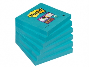 karteczki samoprzylepne 3M Post-it 654-6SS-EB 76x76 mm, Super Sticky, 90 kartek, elektryczny błękit