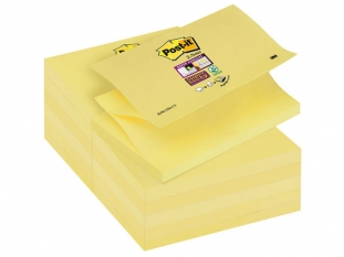 karteczki samoprzylepne Zig-Zag ( ZZ ) 3M Post-it R350-12SS-CY 127x76 mm, Z-Notes, Super Sticky, 90 kartek, żółte