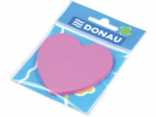 karteczki samoprzylepne Donau ksztat serce, jasno rowe, 50 kartek