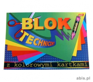 blok techniczny A3 kolorowy,  10 kartek
