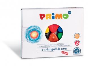 kredki woskowe Primo CMP Morocolor trjktne, bok 5 cm, 6 kolorw w pudeku kartonowym