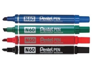 marker permanentny Pentel N60, ścięta końcówkaTowar dostępny do wyczerpania zapasów u producenta!!