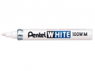 marker olejowy Pentel X100W-M, rednia okrga kocwka, biay