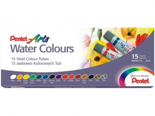 farby akwarelowe 15 kolorw w tubkach Pentel WFRS-15