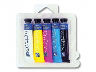 farby plakatowe 5 kolorw w tubkach Primo CMP Morocolor w pudeku plastikowym, 5 x 12 ml