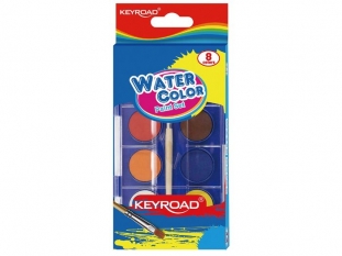 farby akrylowe Keyroad z pdzelkiem, 8 kolorw