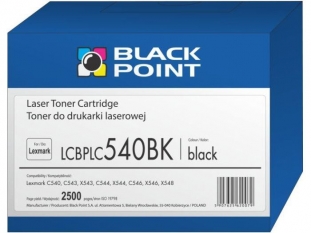 toner laserowy Black Point LCBPLC540BK zamiennik do Lexmark C540H1KG, czarny, 2500 stron wydruku