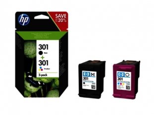 tusz, wkad atramentowy Hewlett Packard HP 301, N9J72AE, kolorowy i czarny cmYK, 2x3 ml