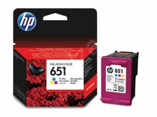 tusz, wkad atramentowy Hewlett Packard HP 651, C2P11AE, kolorowy- cmY, 300 stron wydruku