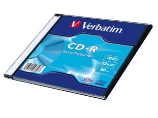 pyty CD-R Verbatim 700MB Extra Protection Surface Slim 52x, 1 szt.