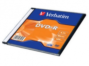 pyty DVD-R Verbatim Matt Silver, 4,7GB, 16x, slim case, 1 szt.