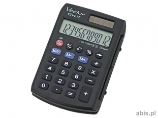 kalkulator kieszonkowy Vector CH-217 BLK, 12 miejscowy wywietlacz