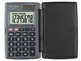 kalkulator kieszonkowy Vector CH-862D, 8 miejscowy wyświetlacz