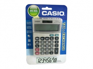 kalkulator kieszonkowy Casio MS-80B-S, 8 miejscowy wyświetlaczTowar dostępny do wyczerpania zapasów!Najniższa cena z ostatnich 30 dni 64.24