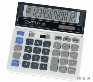 kalkulator biurowy Citizen SDC-868 L, 12 miejscowy wywietlacz