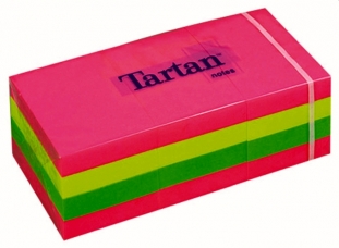 karteczki samoprzylepne TARTAN 5138-N 38x51 mm, 12x100 kartek, mix kolorw