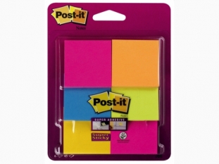 karteczki samoprzylepne 3M Post-it Super Sticky 6916S-YPOB 47,6x47,6 mm, 6x45 kartek, mix kolorów