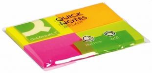 karteczki samoprzylepne Q-Connect Brilliant 37x51 mm, 4x50 kartek, neonowe