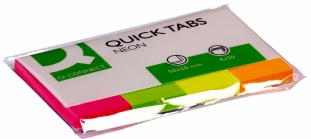 zakadki indeksujce samoprzylepne Q-Connect papierowe, 20x50 mm, mix kolorw, 4x50 kartek