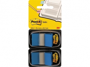 zakadki indeksujce samoprzylepne Post-it 680-B2EU PP, 25x43 mm, niebieskie, 2x50 kartek